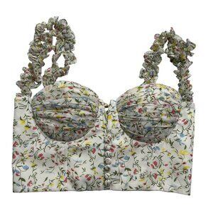 Adeirlina Floral Bustier in White